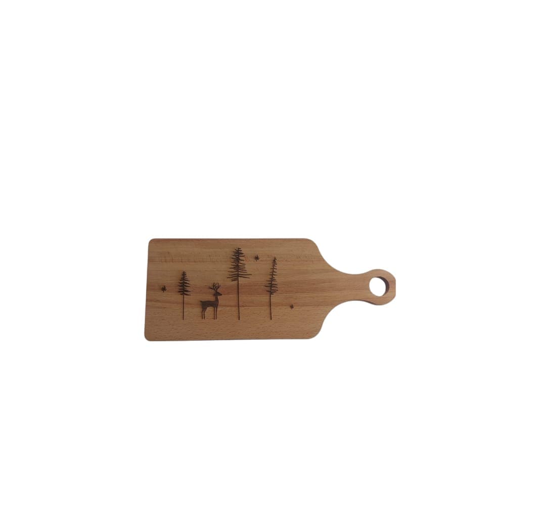 Borrelplank met handvat 34 x 24 cm rendier