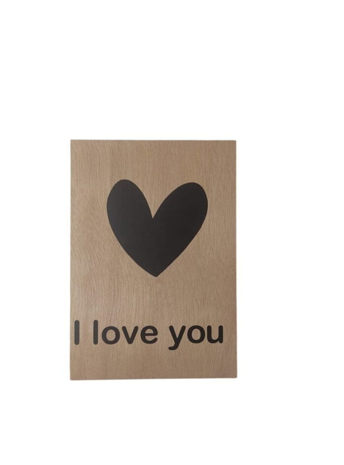 Houten kaart I love you