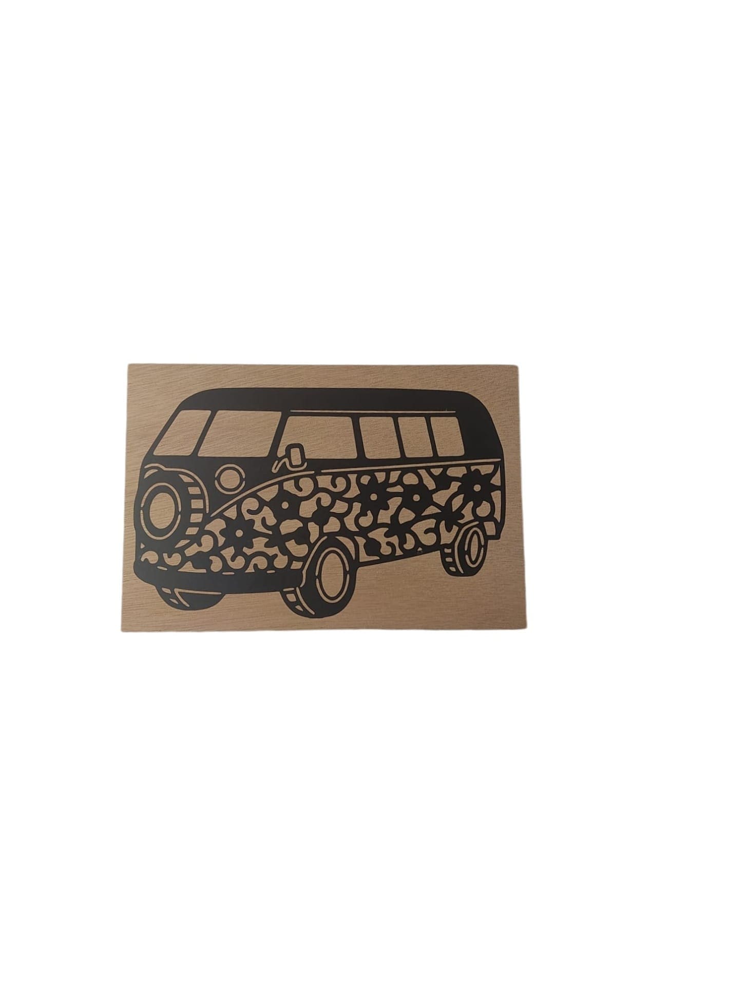 Houten kaart vw bloemen