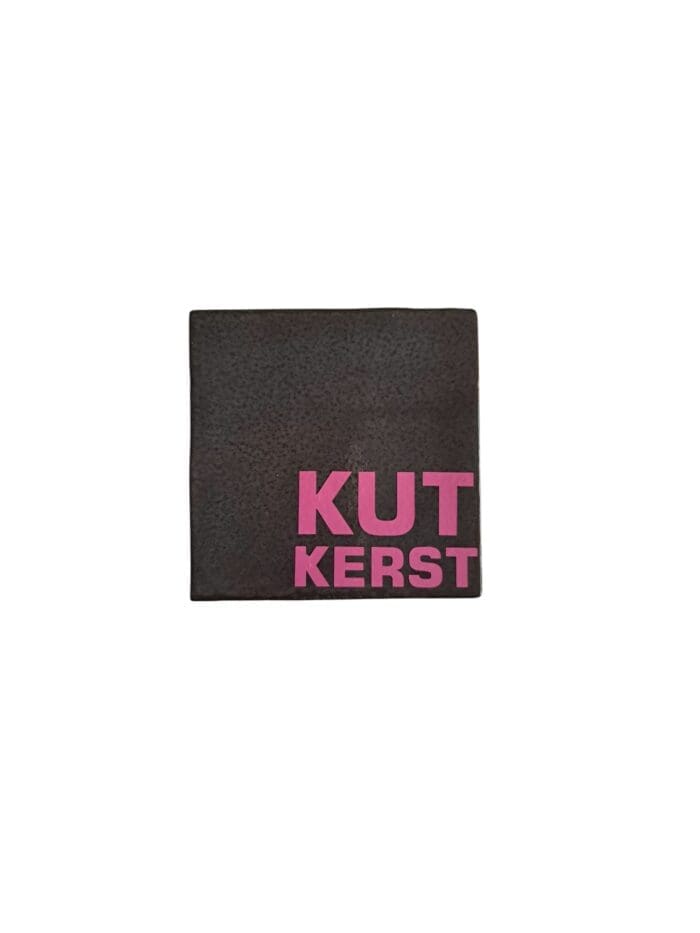 Tegeltje zwart met roze kut kerst