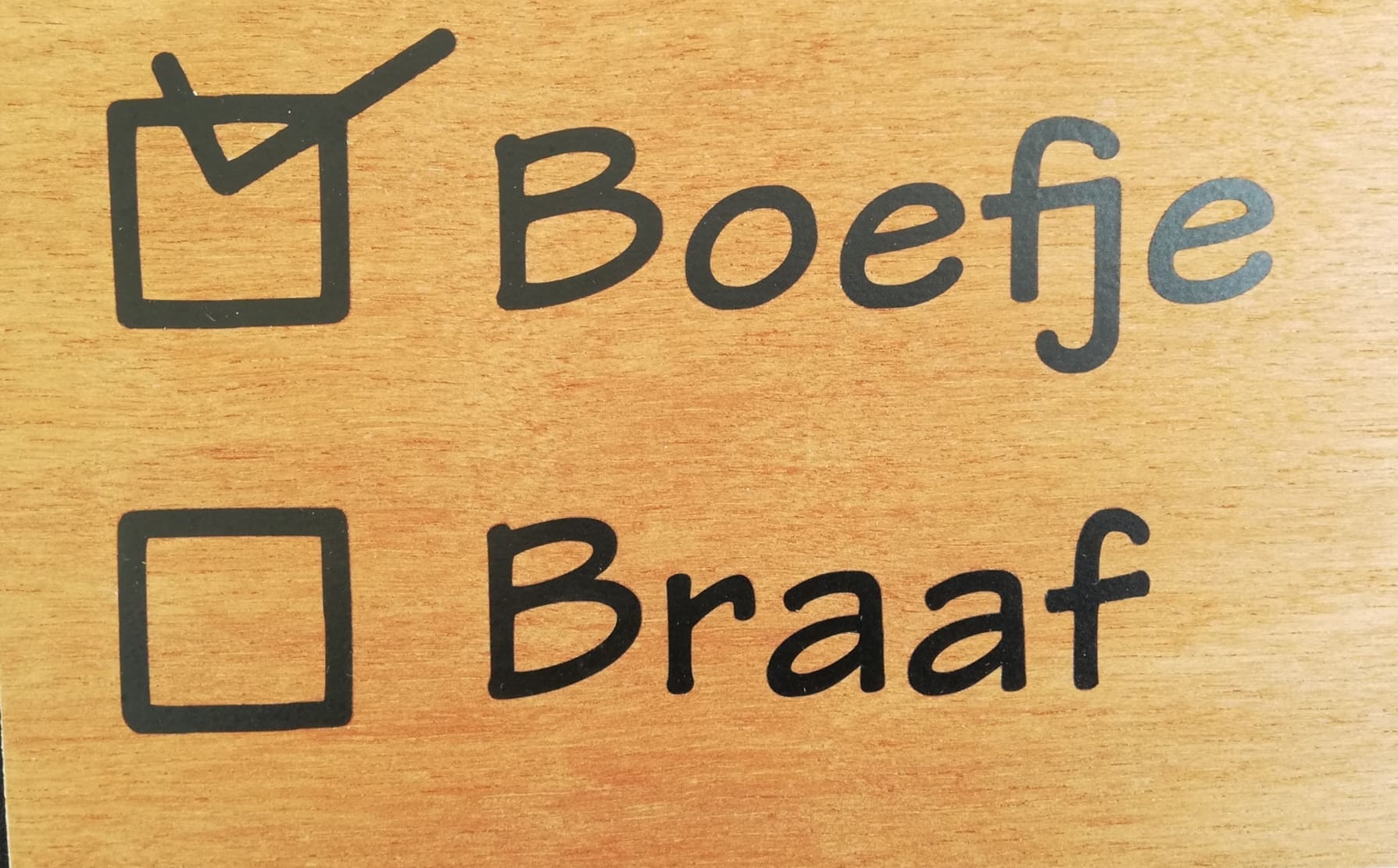 houten kaart boefje braaf