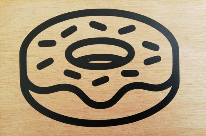 Houten kaart donut