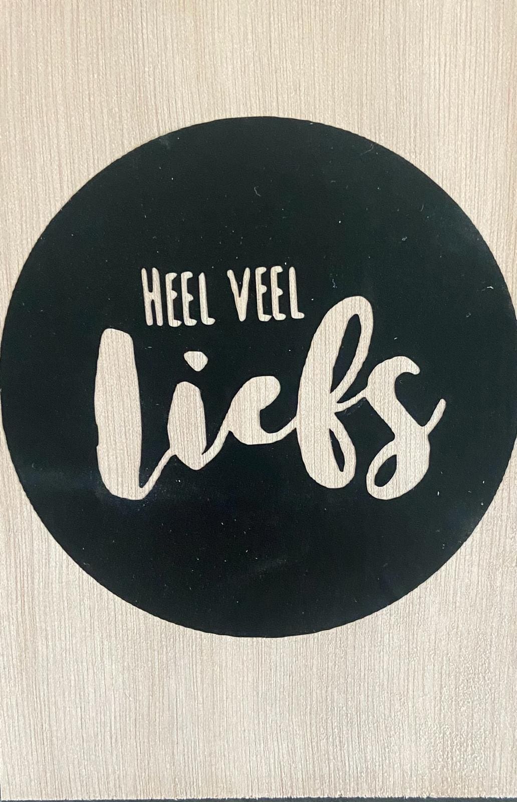 Houten kaart heel veel liefs cirkel