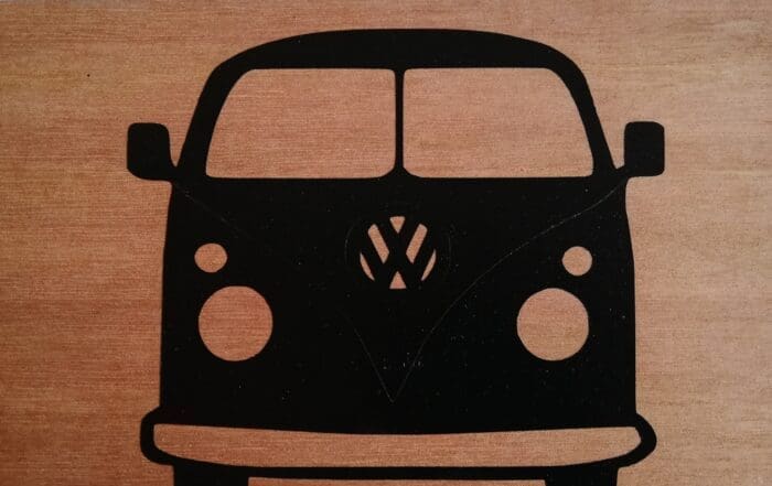 Houten kaart vw bus