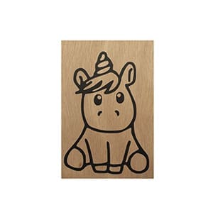 Houten kaart unicorn