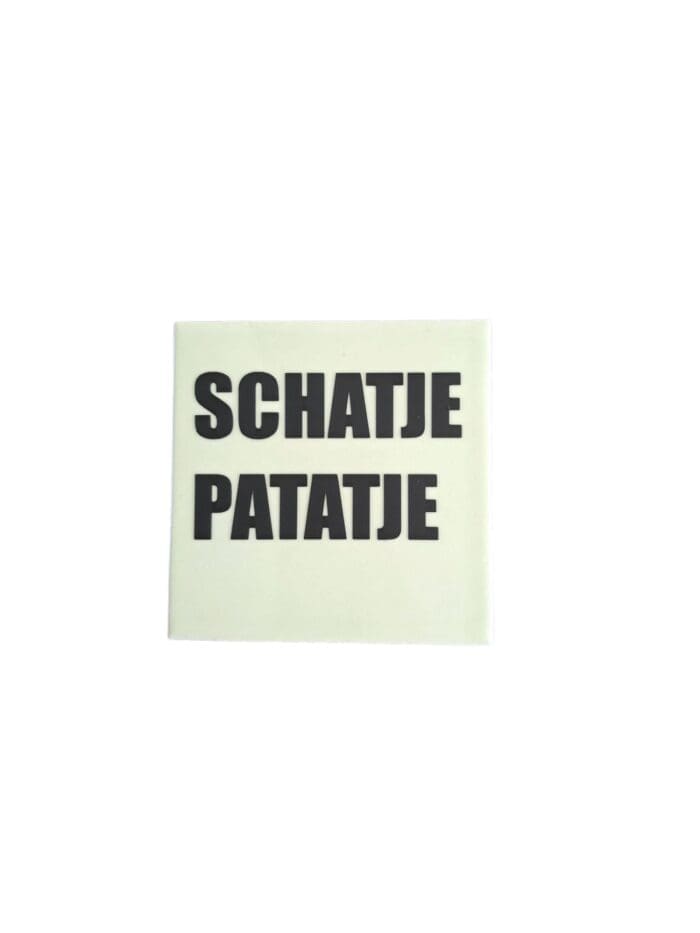 Tegeltje schatje patatje mint groen